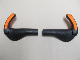 Ergon GP3s Ergonomic screw handles with bar ends black-KTM orange